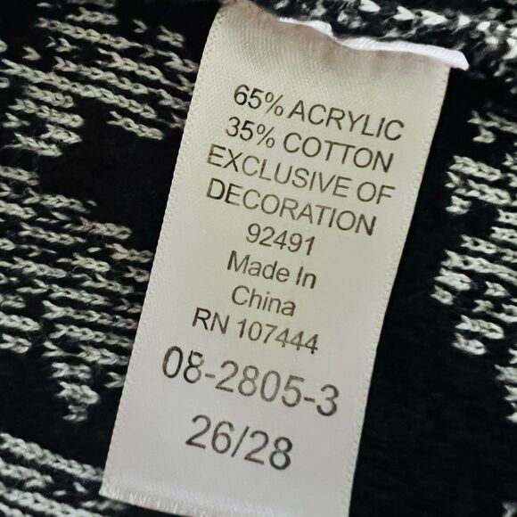 Jessica London Black & White Floral Soft Stretchy Cardigan Sweater - Plus 26/28 - Picture 9 of 10